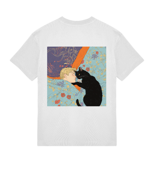 🌌 [DROP 03: DREAMSCAPES] Playful Cat & Floral Design Art Tee